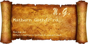 Mathern Gothárd névjegykártya